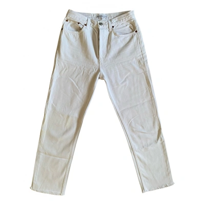 Pre-owned Re/done Straight Pants In White