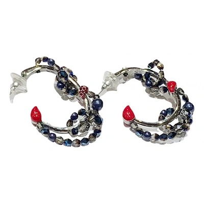 Pre-owned Swarovski Crystal Earrings In Blue