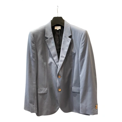 Pre-owned Melinda Gloss Wool Vest In Blue