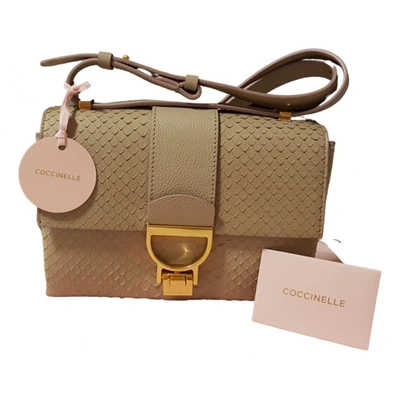 Pre-owned Coccinelle Leather Crossbody Bag In Beige