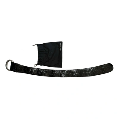 Pre-owned Anne Fontaine Patent Leather Belt In Black