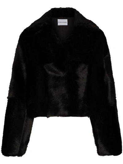 Stand Studio Janet Faux-fur Jacket In Black