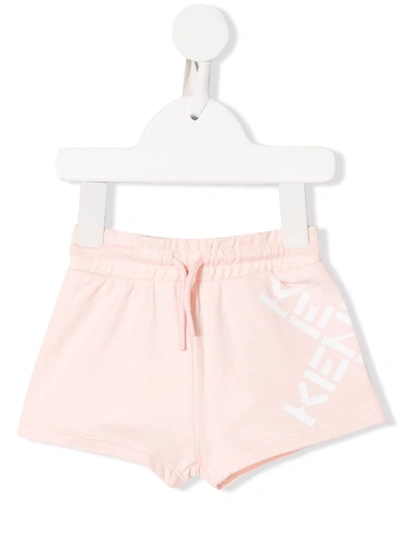 Kenzo Babies' Logo-print Track Shorts In Pink