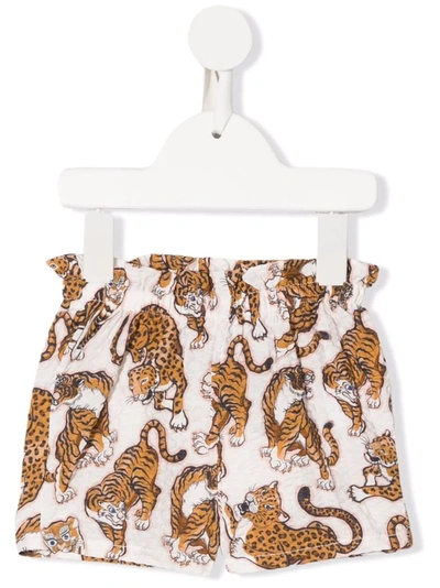 Kenzo Babies' Graphic-print Elasticated-waistband Shorts In White