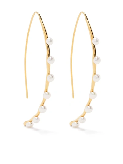 Dower & Hall Waterfall Pearl Drop Earring In Gold