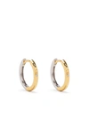 Dower & Hall 9kt Yellow Gold And Silver Medium Reversible Diamond Huggie Hoops In Gold