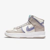 Nike Dunk Hi Rebel Perforated Leather Sneakers In Sail,college Grey,clear Emerald,iron Purple