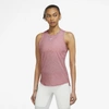 Nike Dri-fit One Luxe Women's Standard Fit Tank In Gypsy Rose,heather,reflect Silver