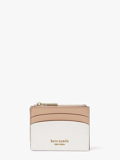 Kate Spade Spencer Coin Cardholder In Parchment/raw Pecan