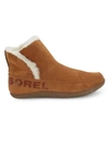 Sorel Nakisa Suede Faux Fur Cozy Booties In Camel Brown