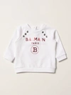 Balmain Babies' Cotton Sweatshirt With Logo In White