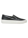 Vince Ginelle Leather Slip-on Sneakers In Black 2