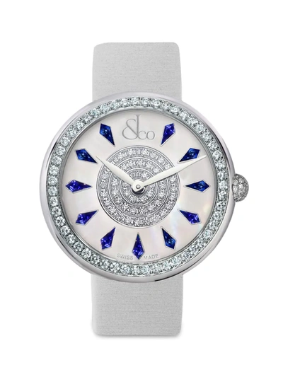 Jacob & Co. Women's Brilliant One Row Stainless Steel, Diamond & Blue Sapphire Watch, 44mm