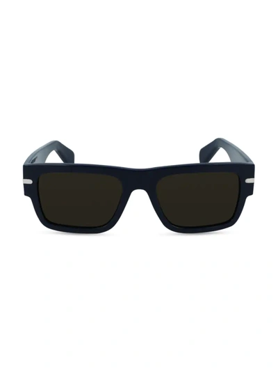 Ferragamo Classic Logo Modified Rectangle 54mm Sunglasses In Blue