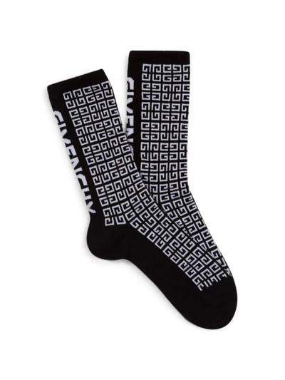 Givenchy Kids' Little Boy's & Boy's Jacquard Logo Socks In Black White