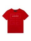Givenchy Kids' Boy's Short-sleeve T-shirt With 4g Logo On Front In Red