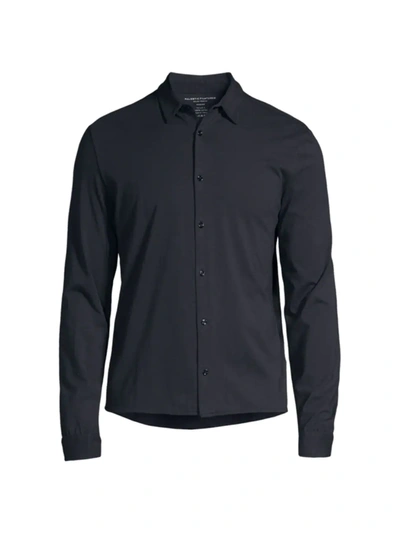 Majestic Collared Button-up Shirt In Marine