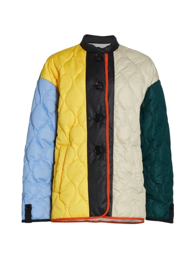 Meryll Rogge Color-block Quilted Shell Jacket In Neutral