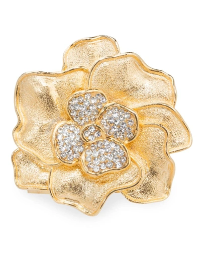 Nomi K 24k Goldplated Crystal Spring Flower Napkin Ring Set