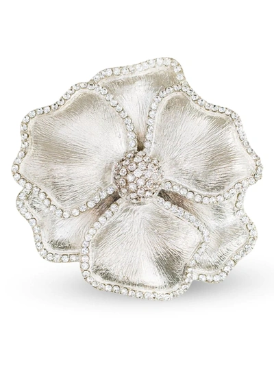 Nomi K Silver-plated Crystal Spring Flower Napkin Ring Set