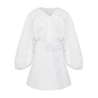 Patou Volume Sleeves Mini Dress In White