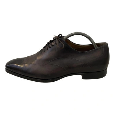 Pre-owned Fratelli Rossetti Leather Lace Ups In Anthracite