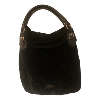 Pre-owned Max Mara Velvet Handbag In Black