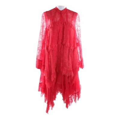 Pre-owned Erdem Lace Maxi Dress In Red