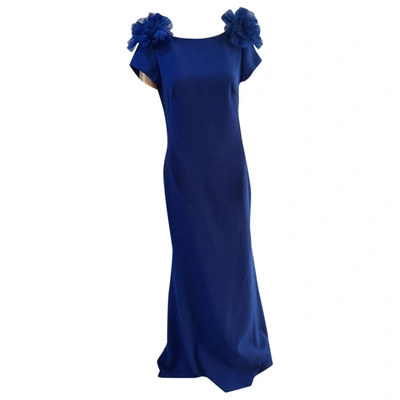Pre-owned Theia Maxi Dress In Blue