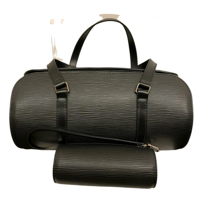 Pre-owned Louis Vuitton Soufflot Vintage Leather Handbag In Black
