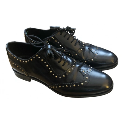 Pre-owned Claudie Pierlot Leather Lace Ups In Black