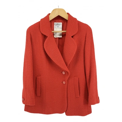 Pre-owned Chanel Wool Jacket In Red