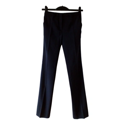 Pre-owned Prada Silk Straight Pants In Blue