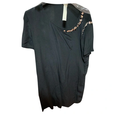 Pre-owned Pinko Silk T-shirt In Black