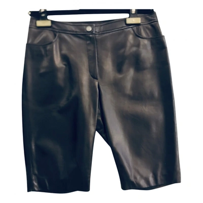 Pre-owned Chanel Leather Short Pants In Brown