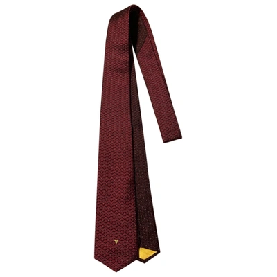 Pre-owned Goyard Silk Tie In Burgundy ModeSens