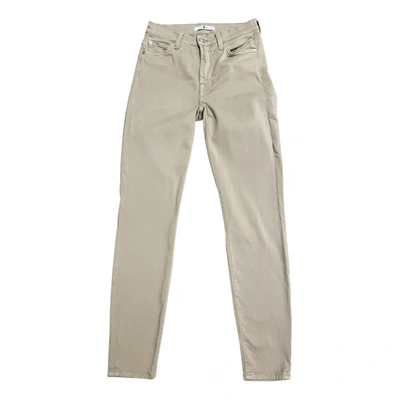 Pre-owned 7 For All Mankind Straight Jeans In Beige