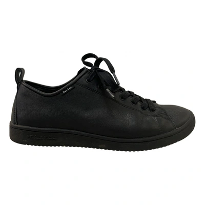 Pre-owned Paul Smith Leather Low Trainers In Black