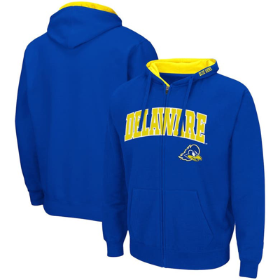Colosseum Men's  Royal Delaware Fightin' Blue Hens Arch And Logo 3.0 Full-zip Hoodie