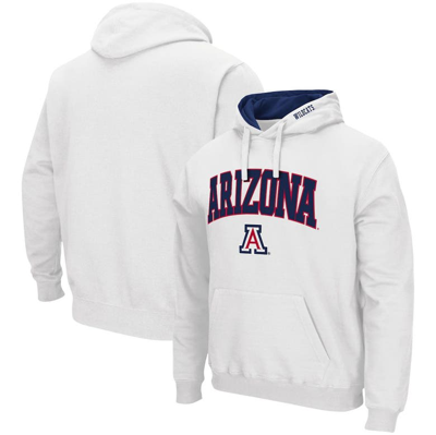 Colosseum Men's  White Arizona Wildcats Arch And Logo 3.0 Pullover Hoodie