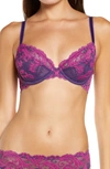 Wacoal Women's Instant Icon Underwire Bra 851322 In Violet Indigo/ Hollyhock