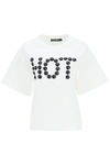 Dolce & Gabbana Embellished Crew Neck Fashion Tee In Bianco (white)
