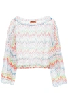 Missoni Zig-zag Printed Drawstring Beach Top In Chevron Multicolor (red)