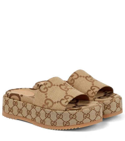 Gucci Brown Gg Angelina Sandals