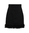 Dolce & Gabbana Crochet-trimmed Wool-blend Bouclé Skirt In Nero