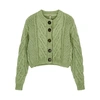 Free People Bonfire Green Cropped Cotton Cardigan In Green