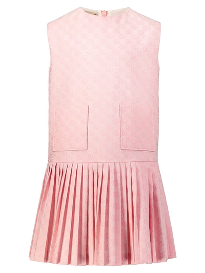 Gucci Kids' Pink Dress For Girl With Double Gg