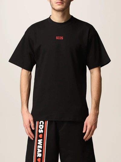Gcds Basic T-shirt With Mini Logo In Black