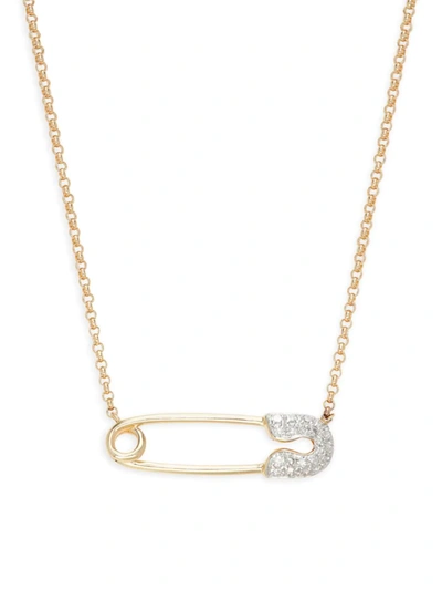 Effy Women's 14k Yellow Gold & Diamond Paperclip Pendant Necklace