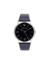 EMPORIO ARMANI MEN'S STAINLESS STEEL & LEATHER STRAP WATCH